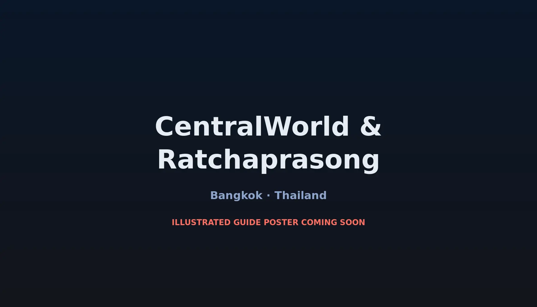 Travel infographic guide poster: CentralWorld & Ratchaprasong in Bangkok