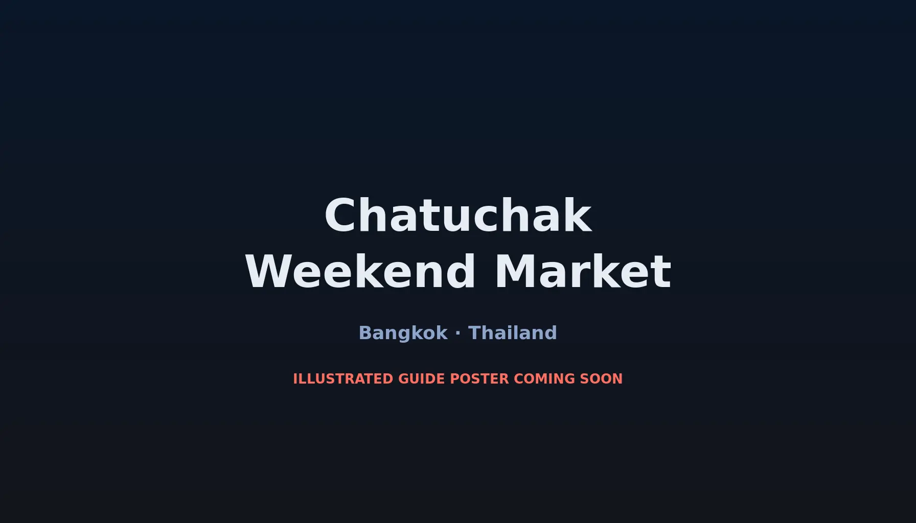 Travel infographic guide poster: Chatuchak Weekend Market in Bangkok