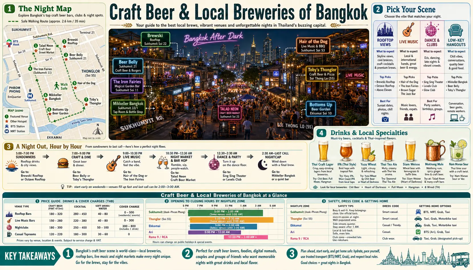 Travel infographic guide poster: Craft Beer and Local Breweries in Bangkok