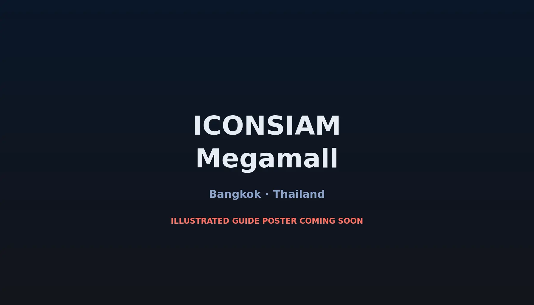 Travel infographic guide poster: ICONSIAM Megamall in Bangkok