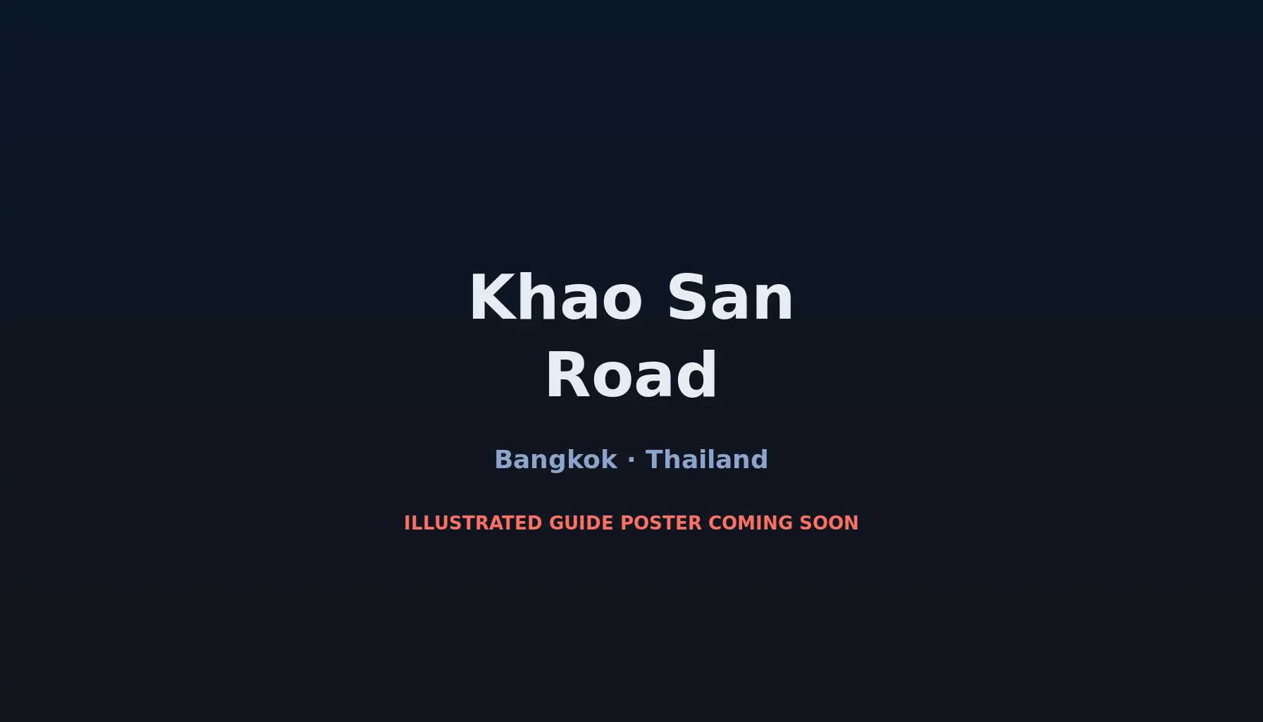 Travel infographic guide poster: Khao San Road in Bangkok