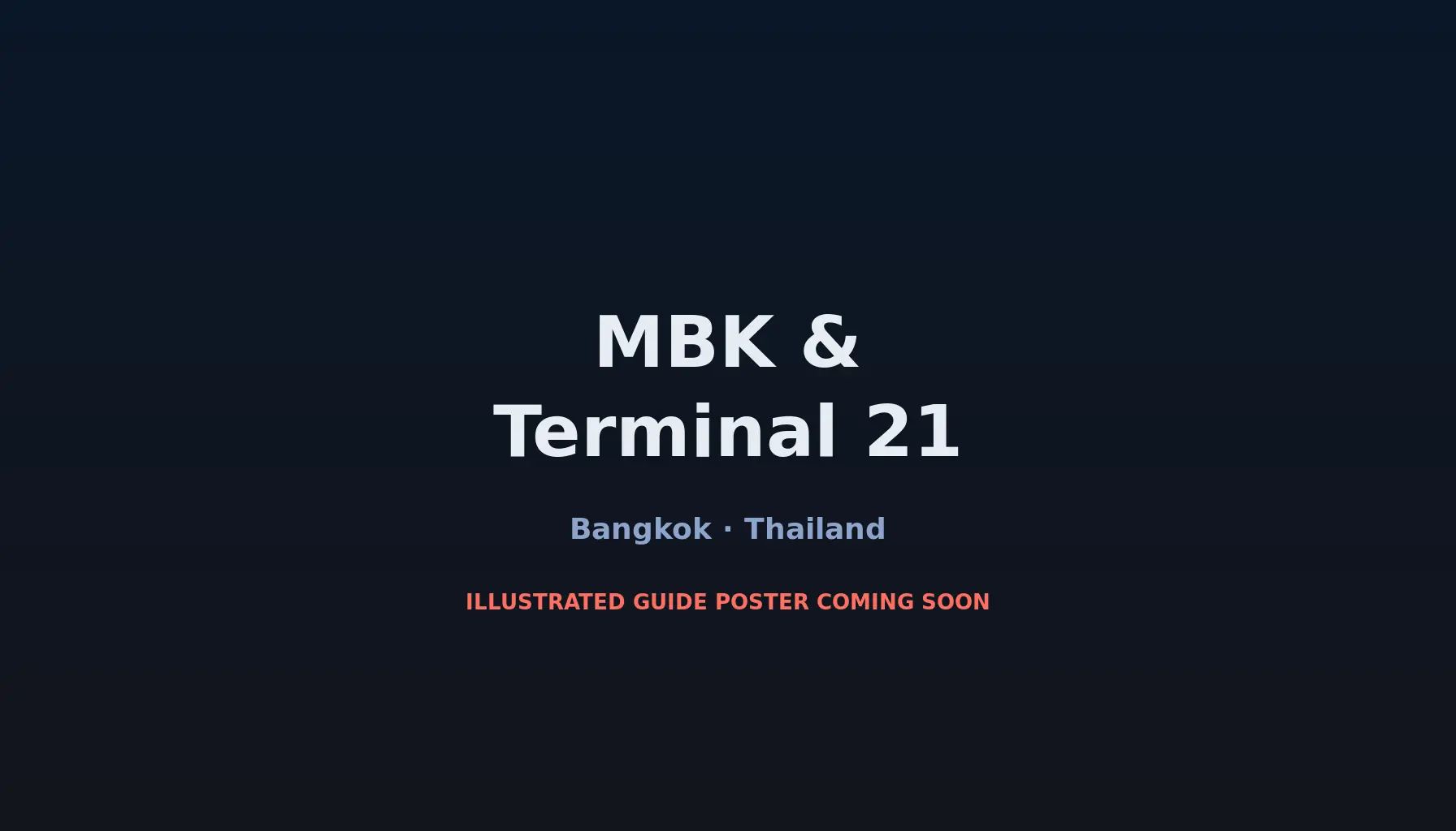 Travel infographic guide poster: MBK & Terminal 21 in Bangkok