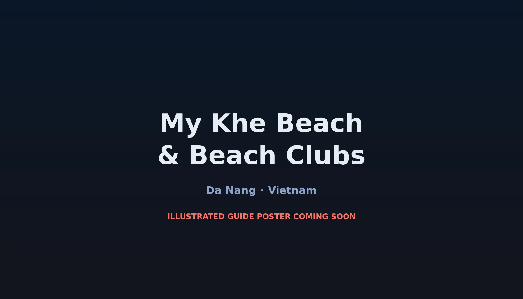 Travel infographic guide poster: My Khe Beach & Beach Clubs in Da Nang