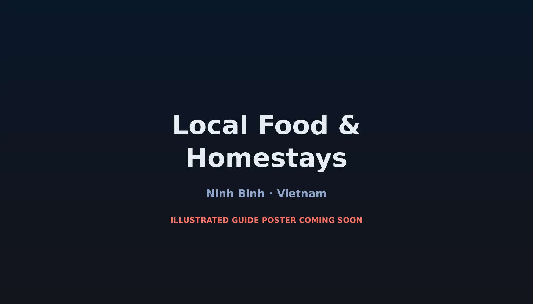 Travel infographic guide poster: Local Food & Homestays in Ninh Binh