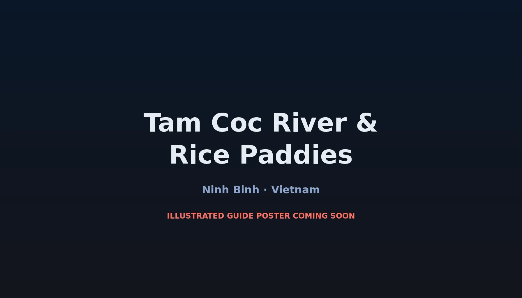 Travel infographic guide poster: Tam Coc River & Rice Paddies in Ninh Binh