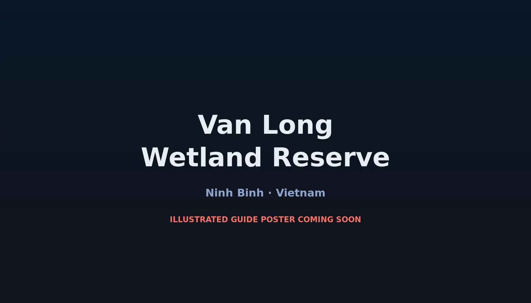 Travel infographic guide poster: Van Long Wetland Reserve in Ninh Binh