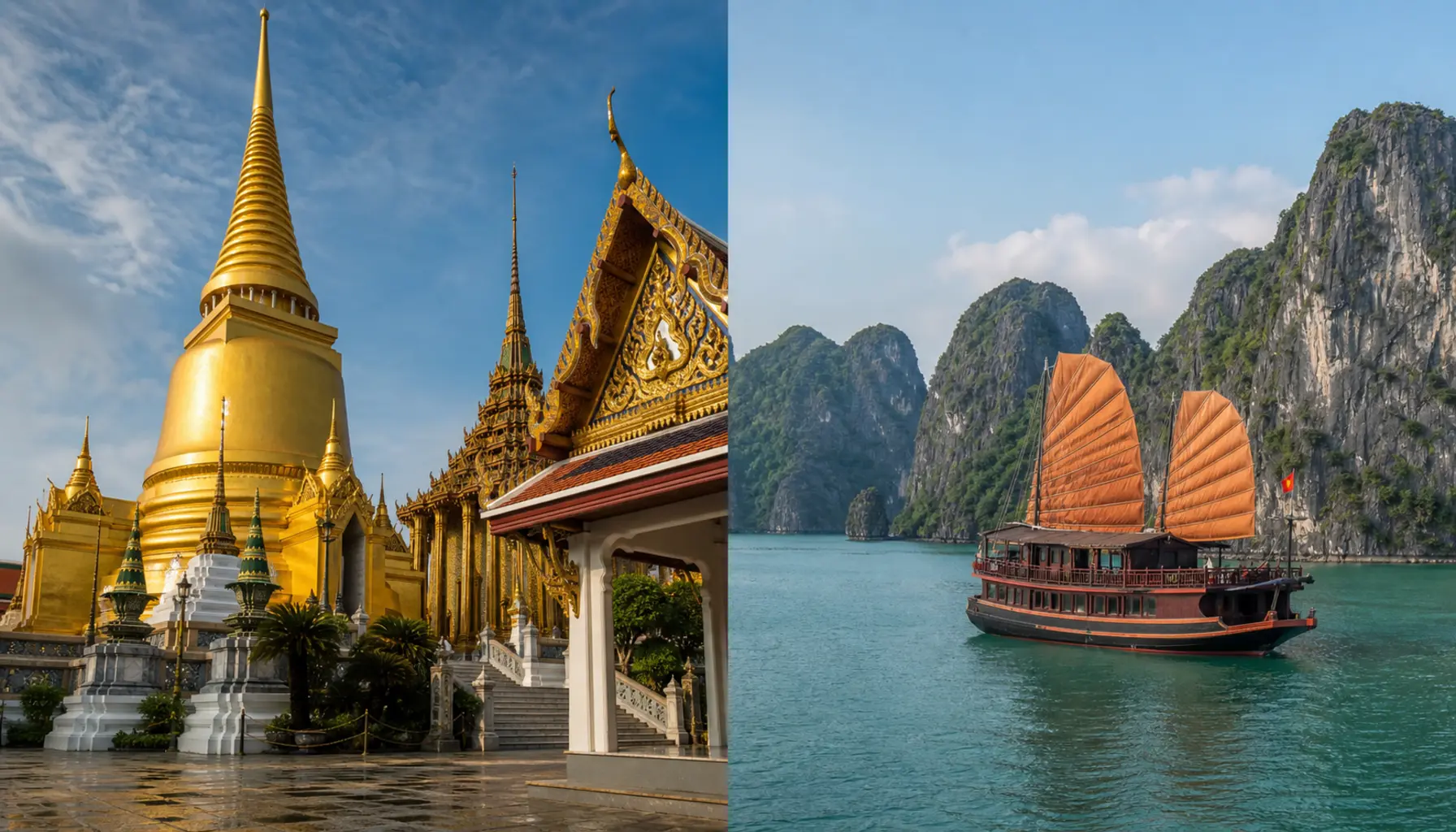 Illustrated comparison pin: Thailand versus Vietnam