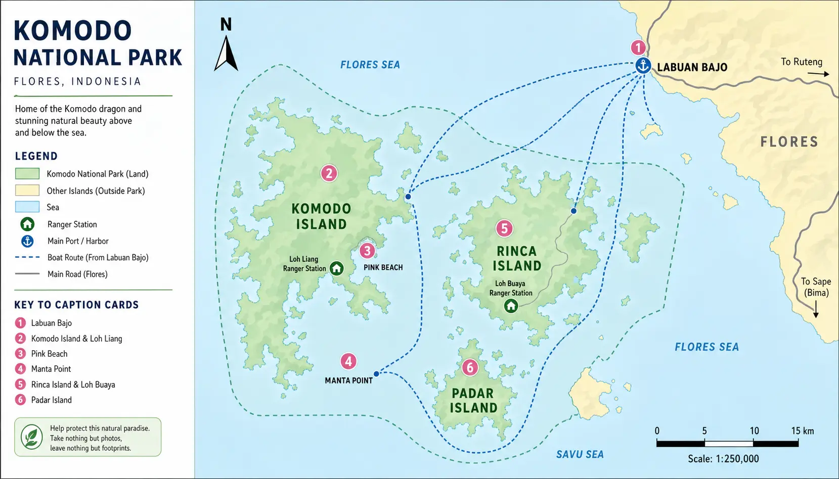 Komodo Island tourist map