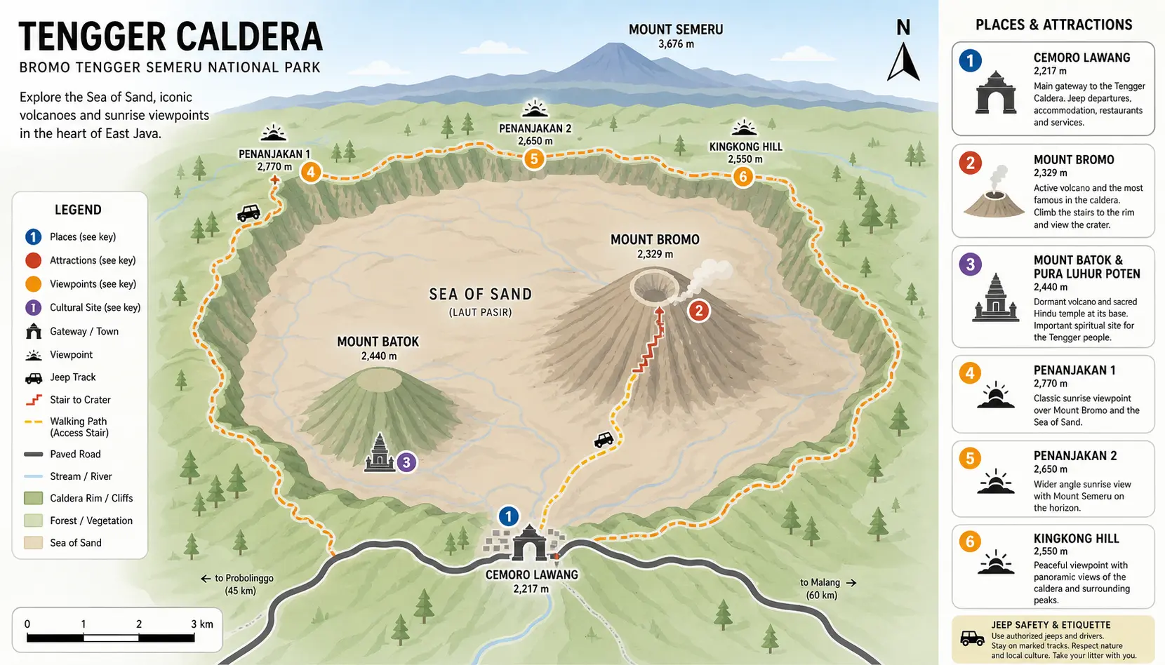Mount Bromo tourist map