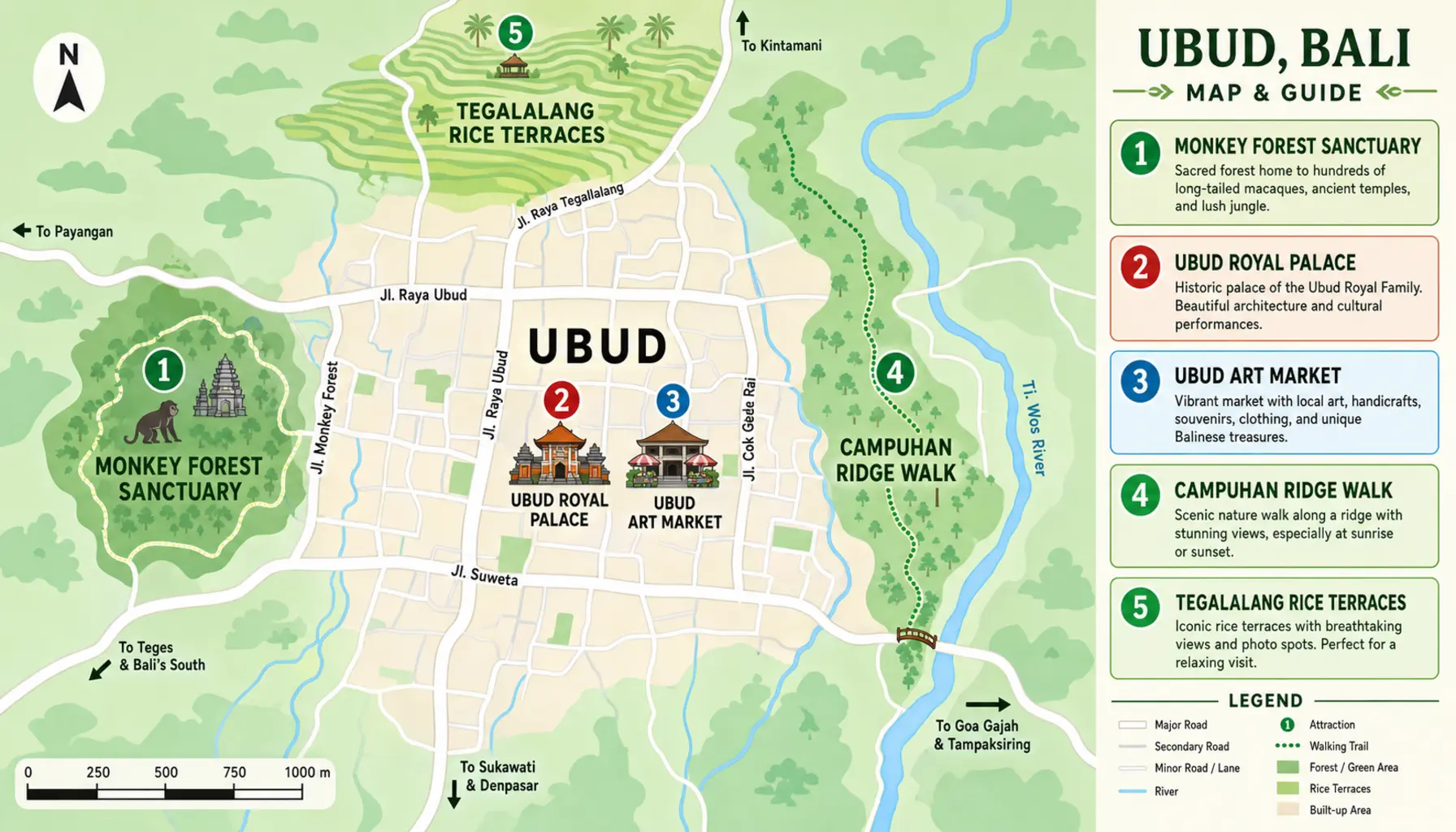 Ubud tourist map