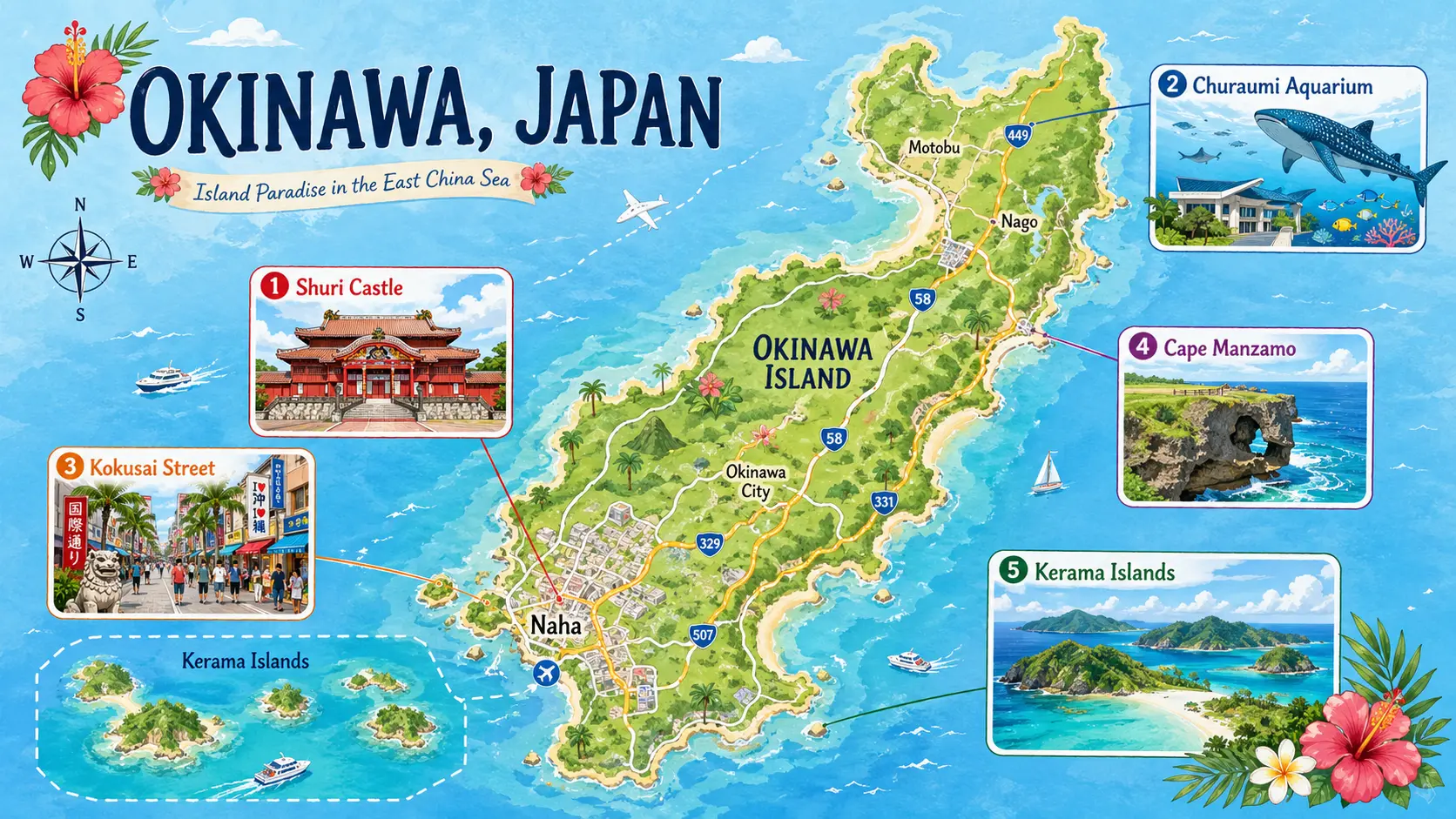 Okinawa tourist map