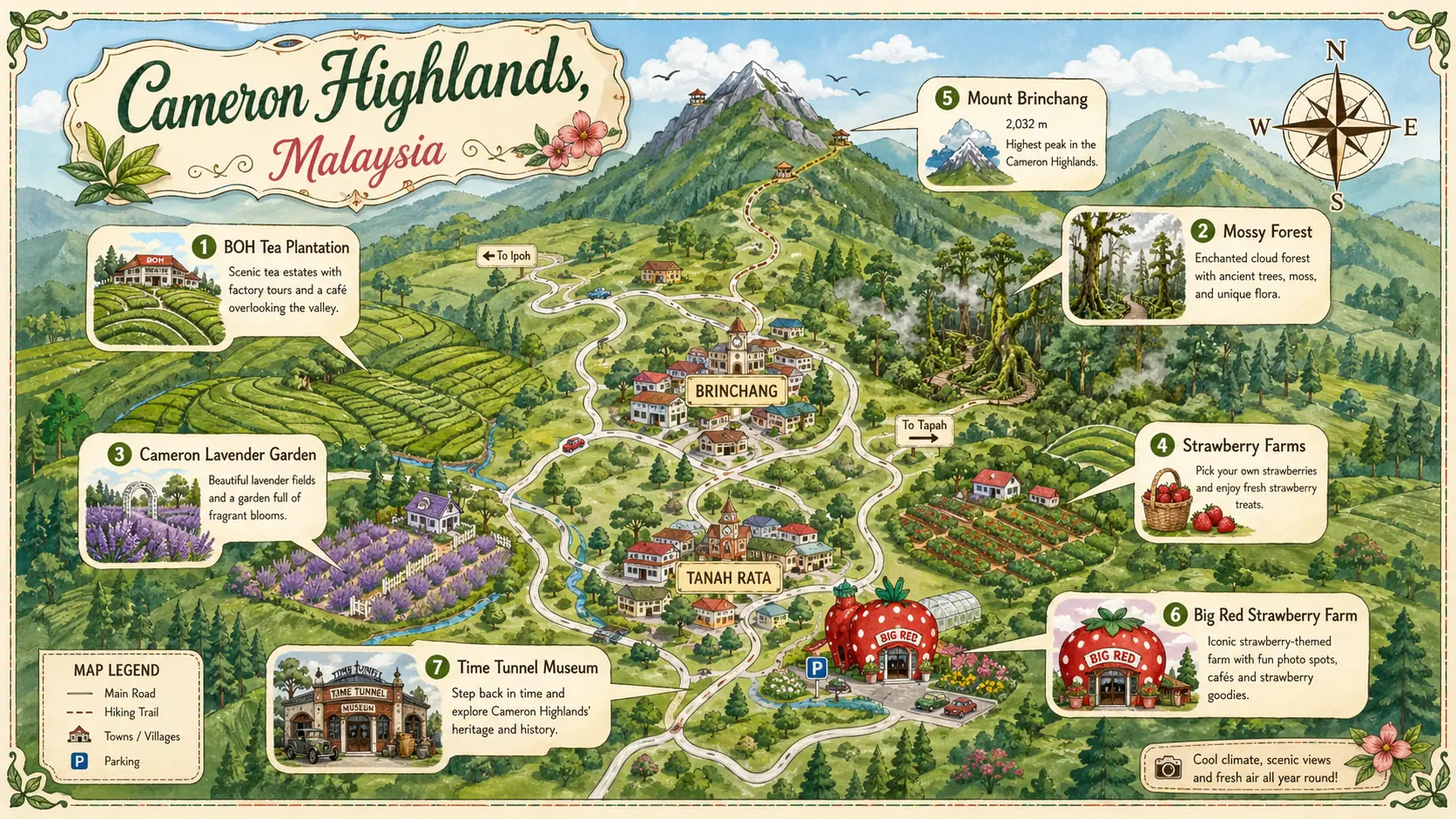 Cameron Highlands tourist map