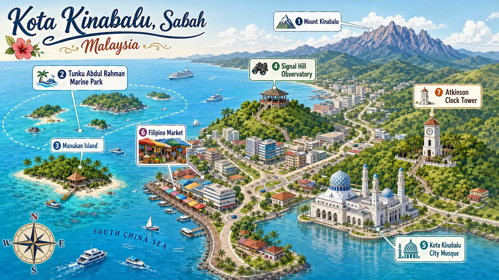 Kota Kinabalu tourist map