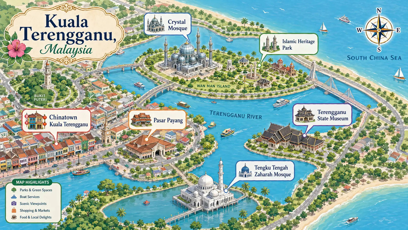 Kuala Terengganu tourist map