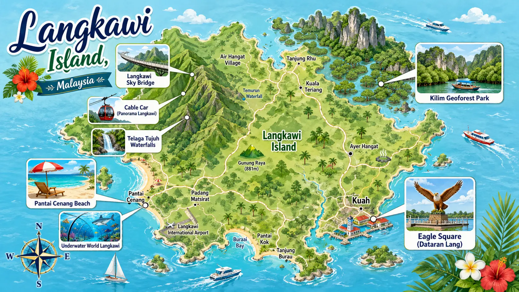 Langkawi tourist map