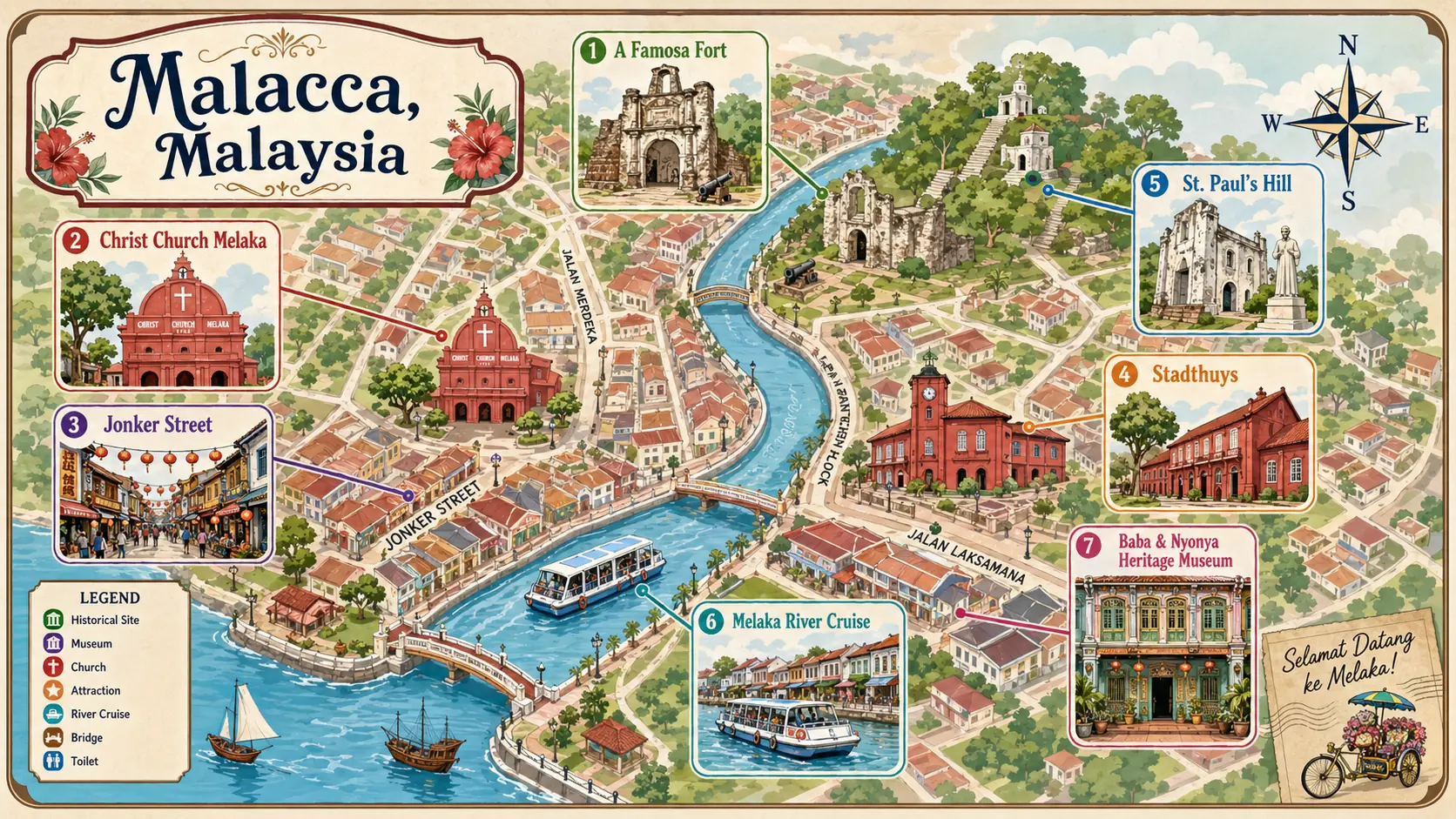 Malacca tourist map