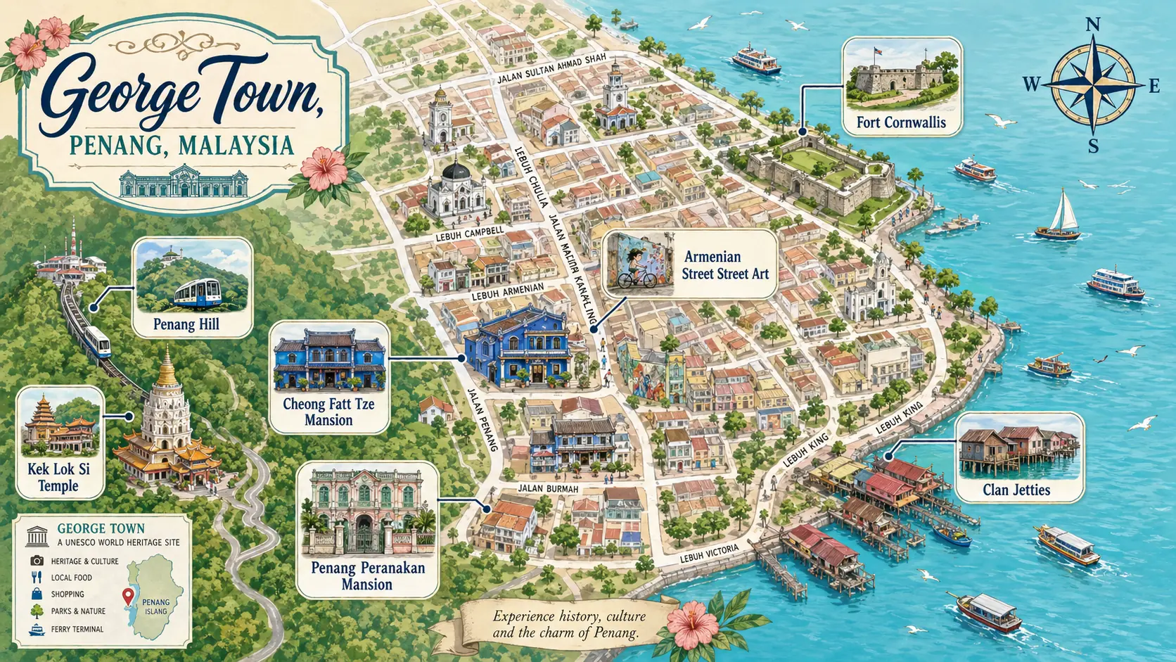 George Town tourist map
