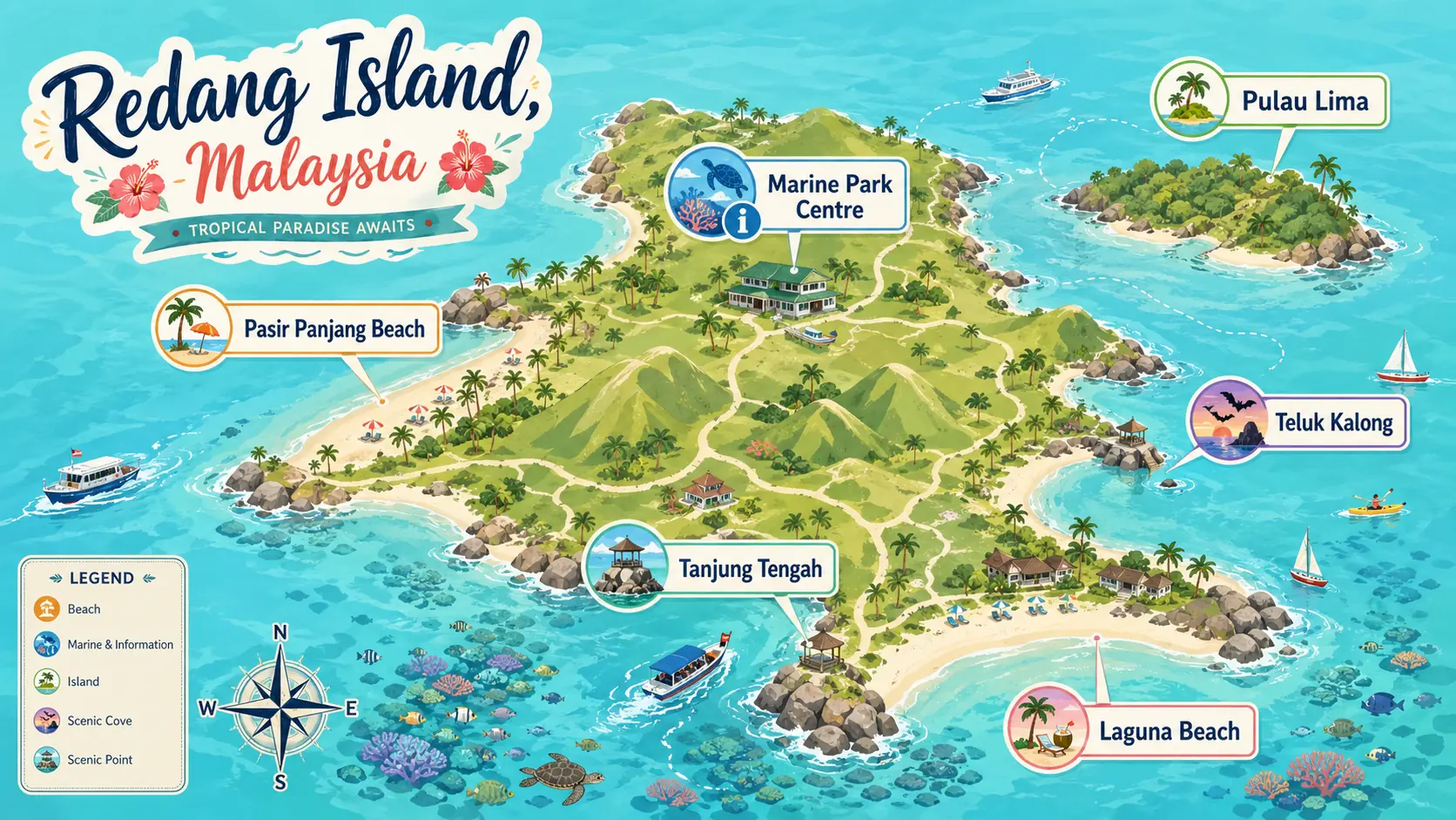 Redang Island tourist map