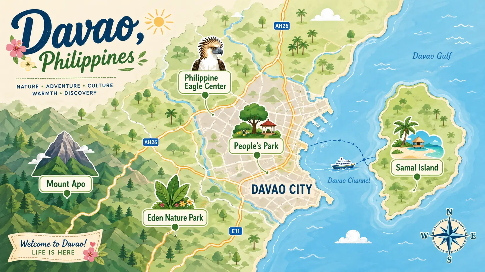Davao tourist map