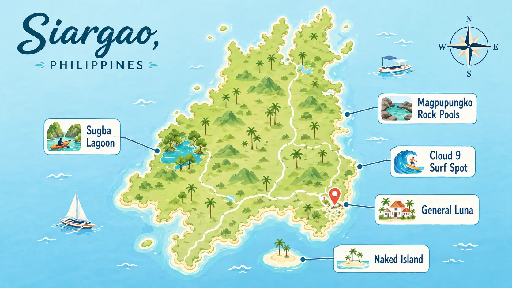 Siargao tourist map