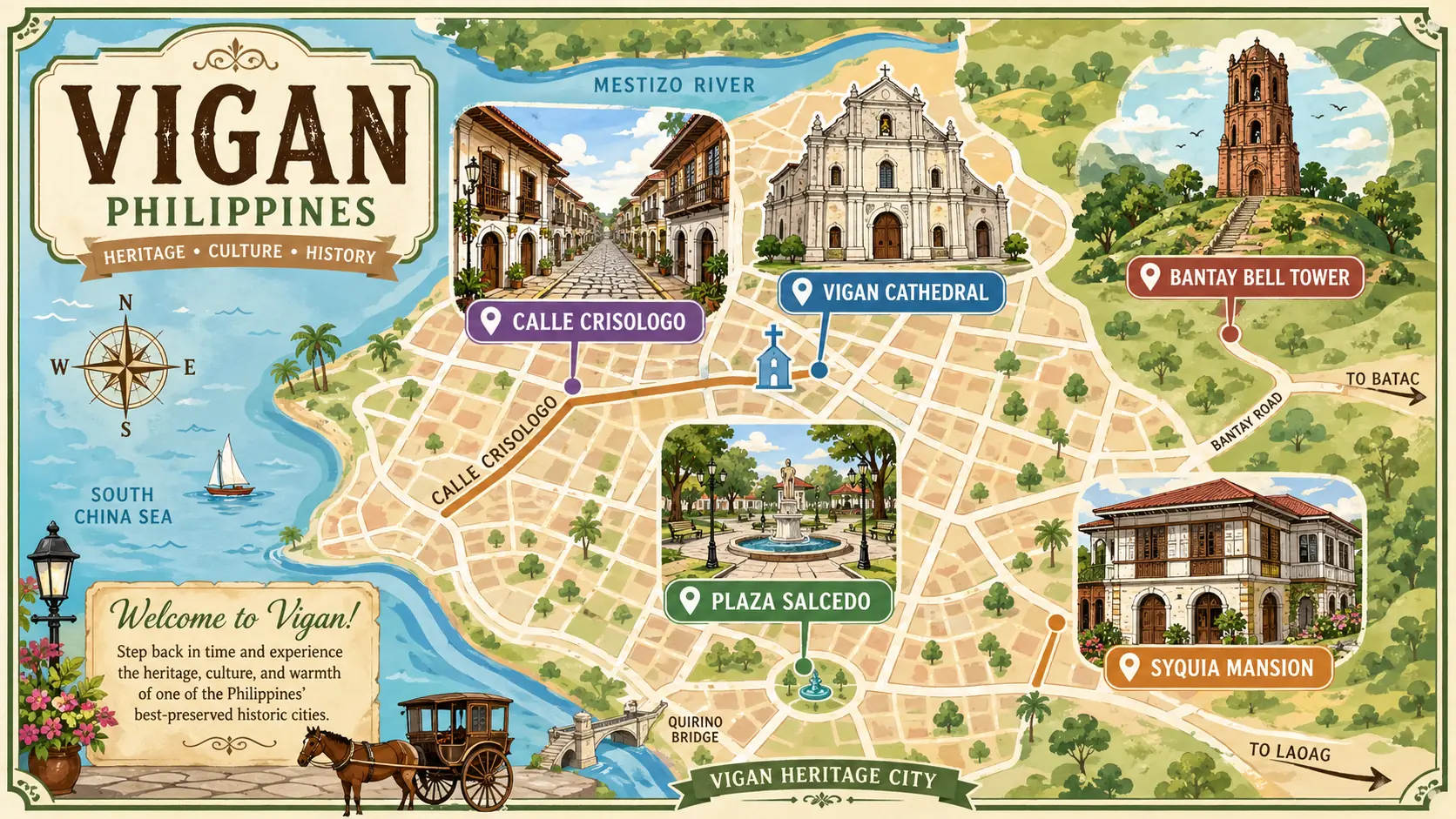 Vigan tourist map