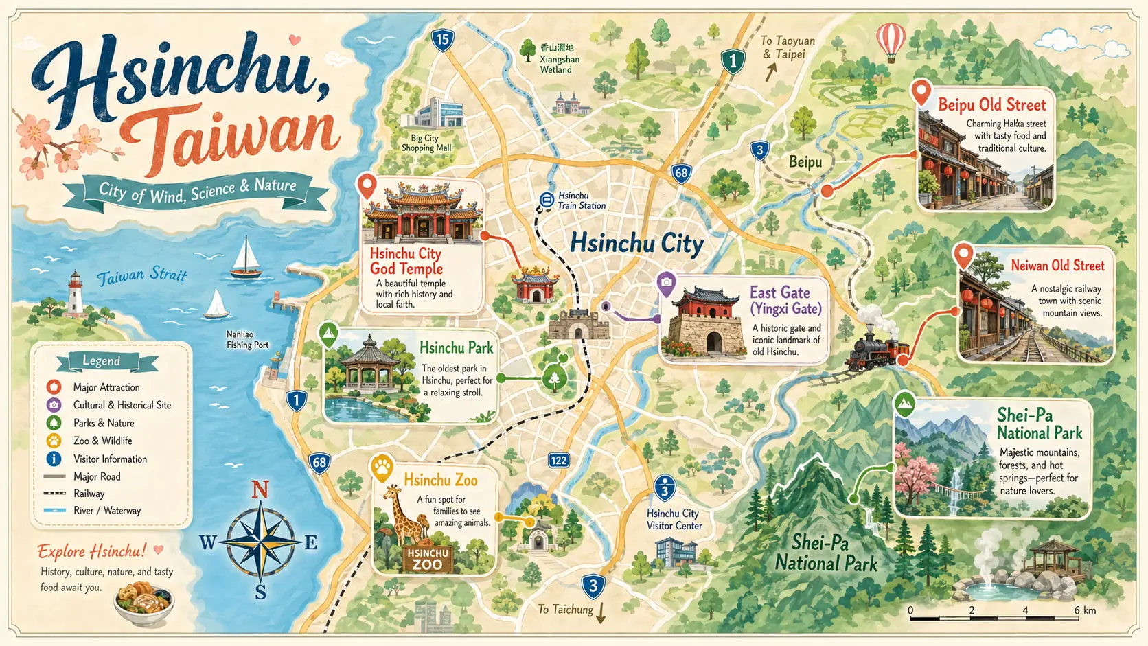 Hsinchu tourist map
