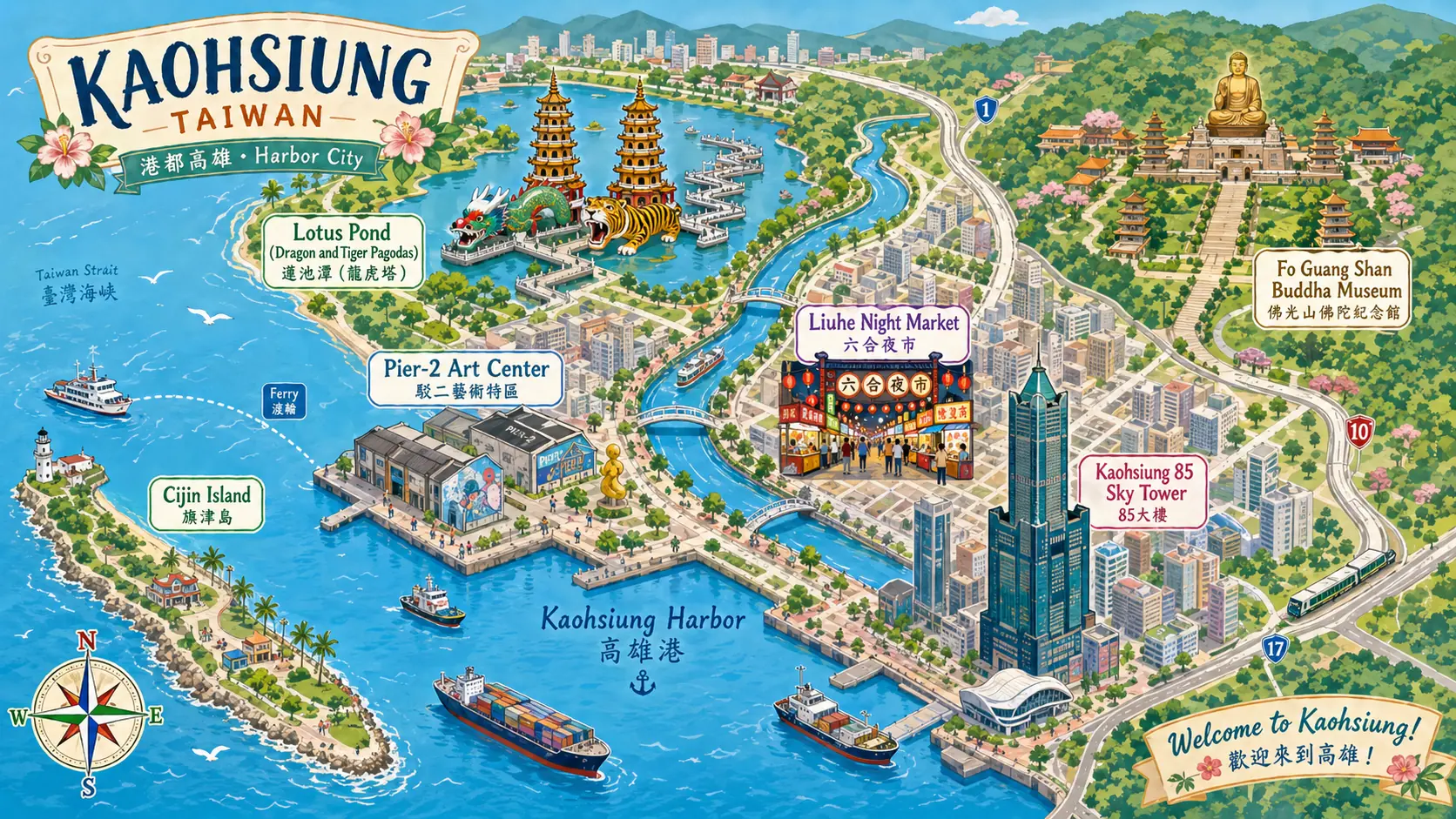 Kaohsiung tourist map
