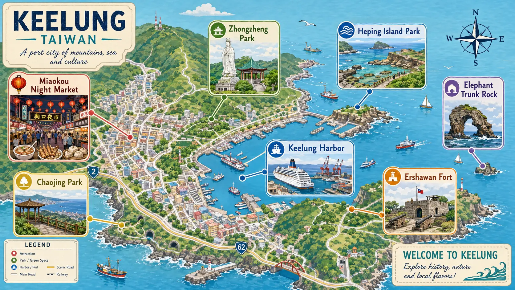 Keelung tourist map