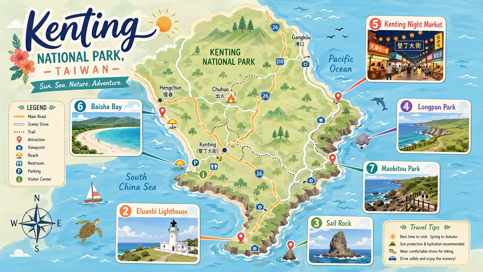 Kenting National Park tourist map