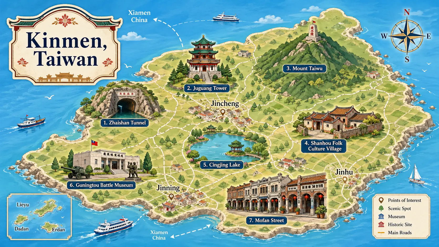 Kinmen tourist map