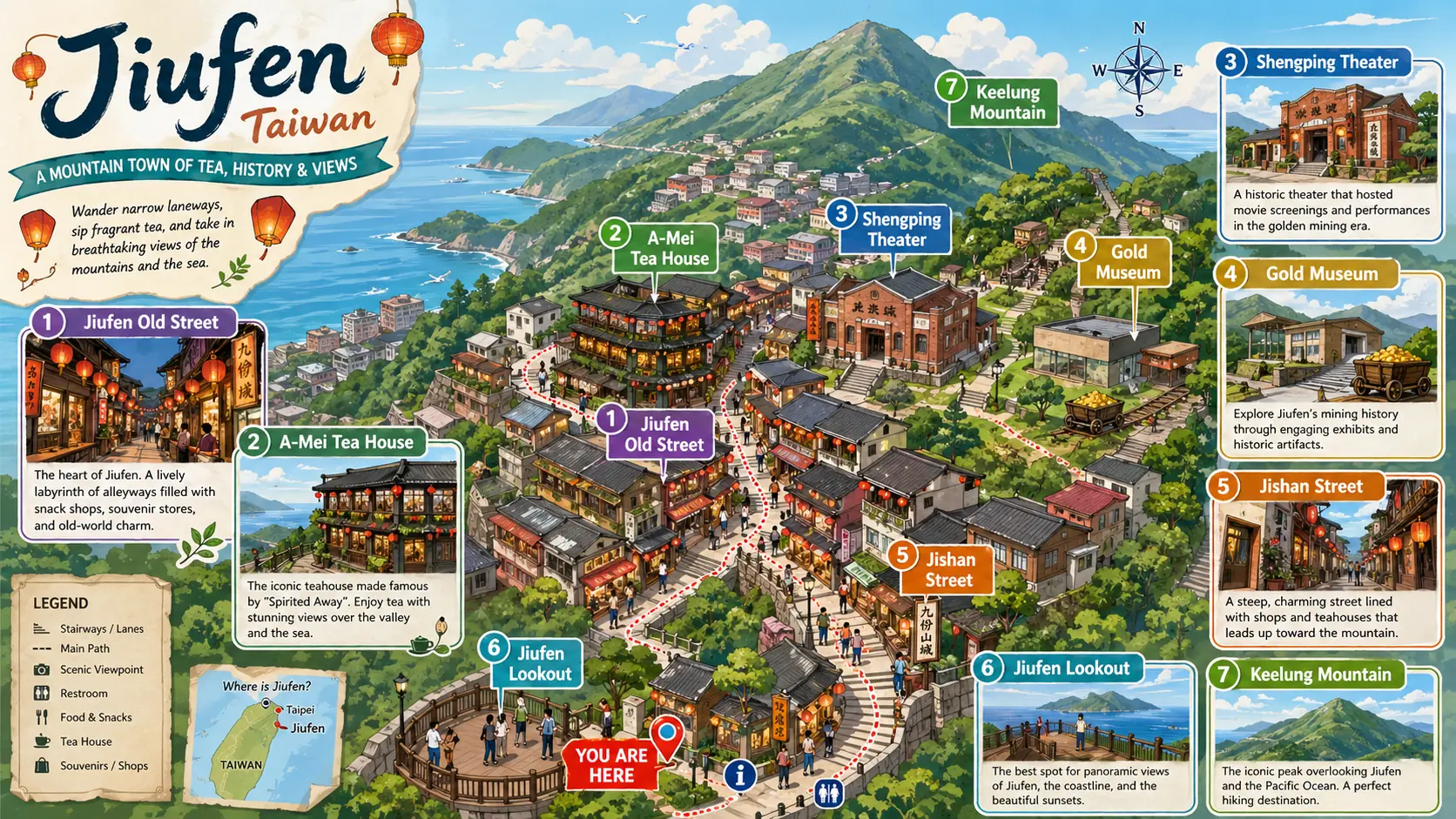Jiufen tourist map