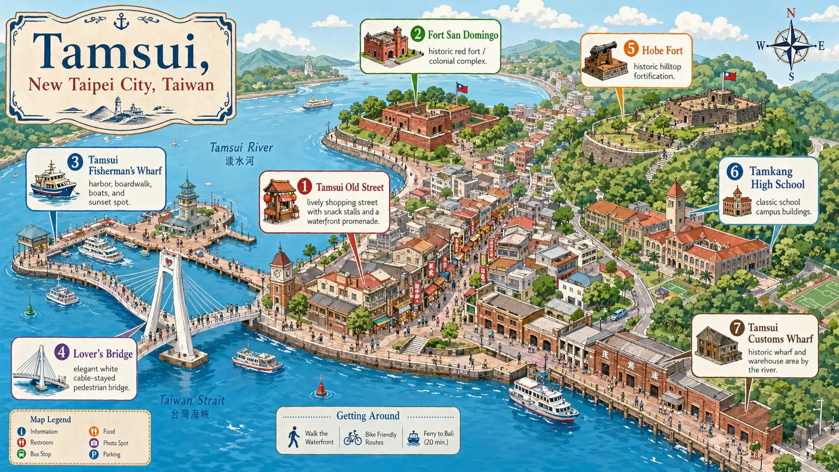 Tamsui, New Taipei City tourist map