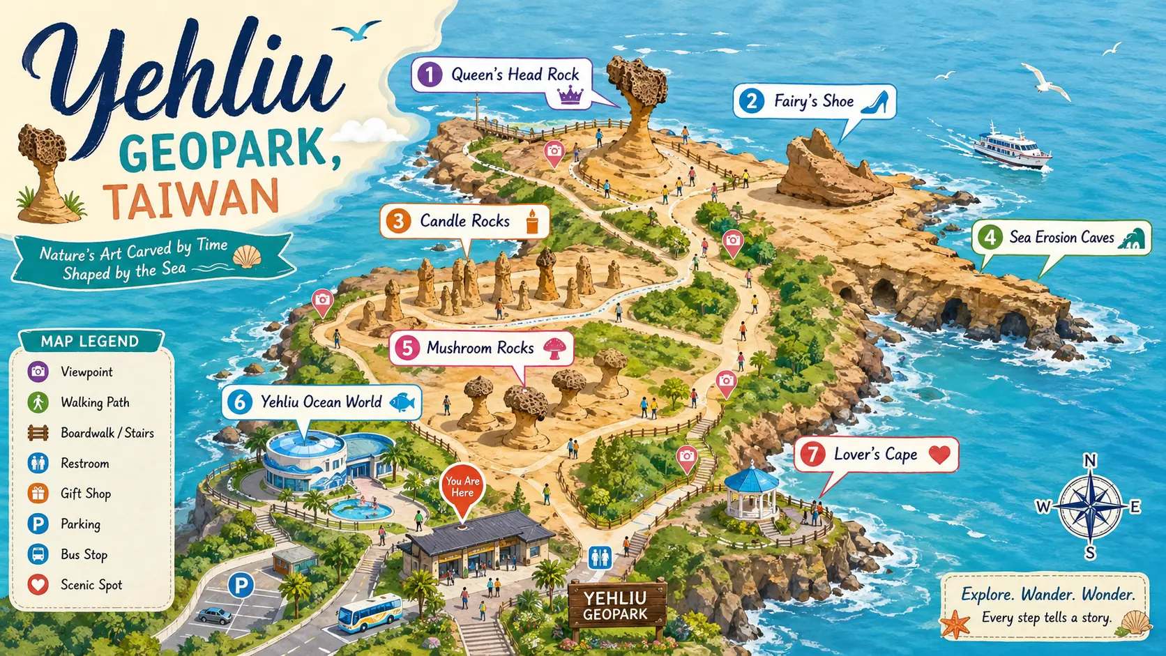 Yehliu Geopark tourist map