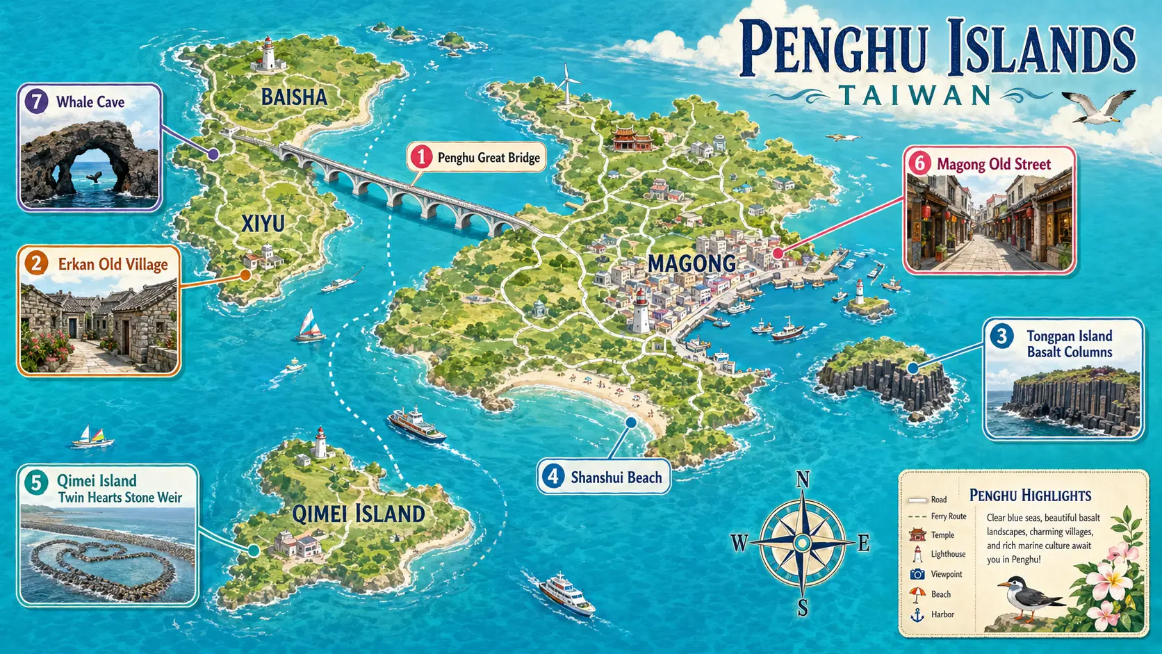 Penghu Islands tourist map