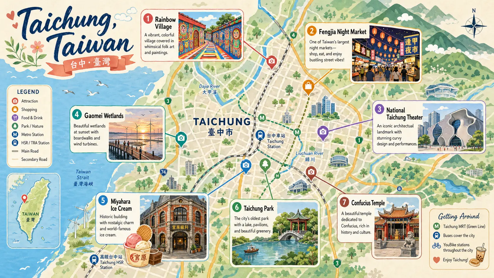 Taichung tourist map