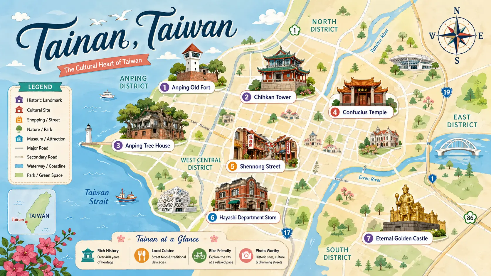 Tainan tourist map