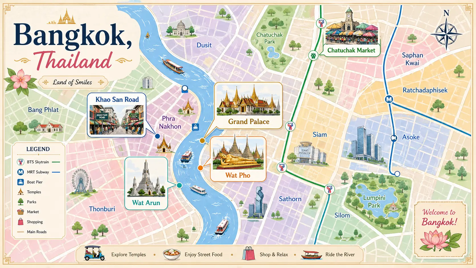 Bangkok tourist map