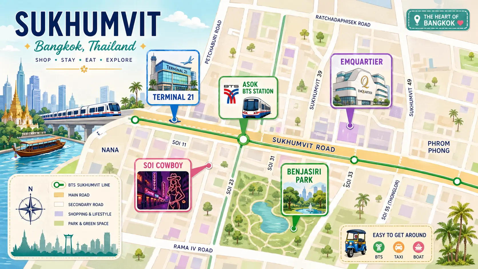 Sukhumvit, Bangkok (alt) tourist map