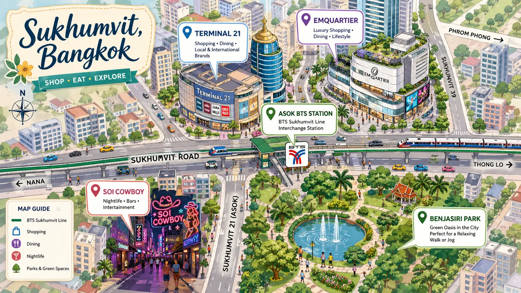 Sukhumvit, Bangkok tourist map