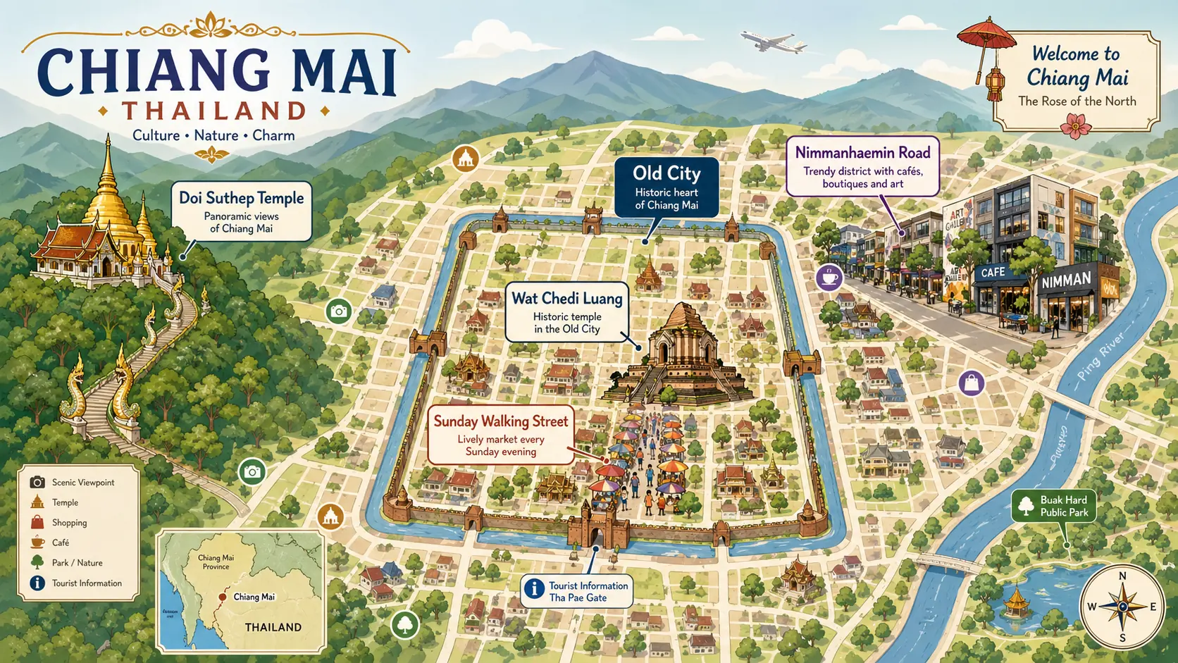 Chiang Mai tourist map