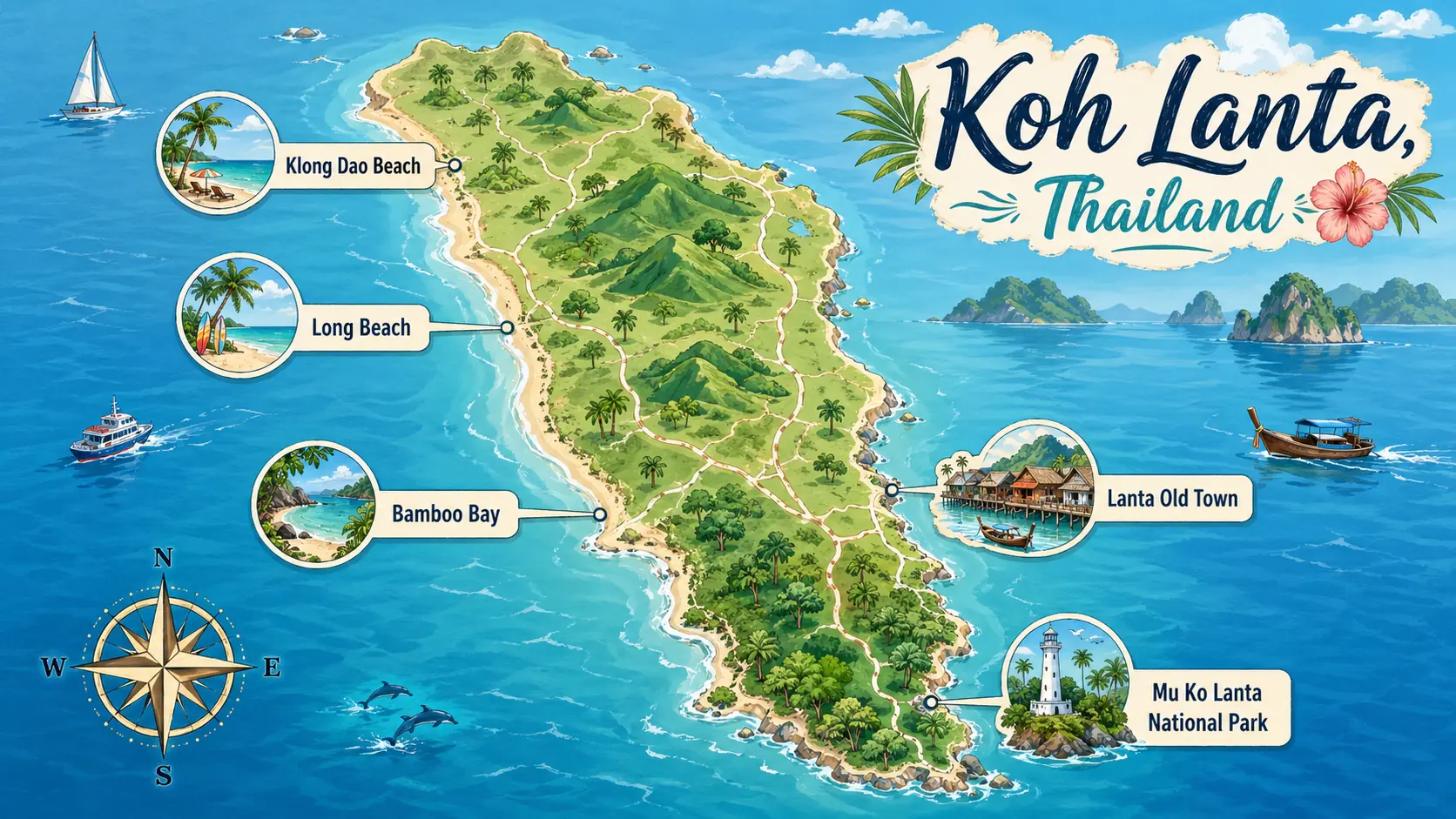Koh Lanta tourist map