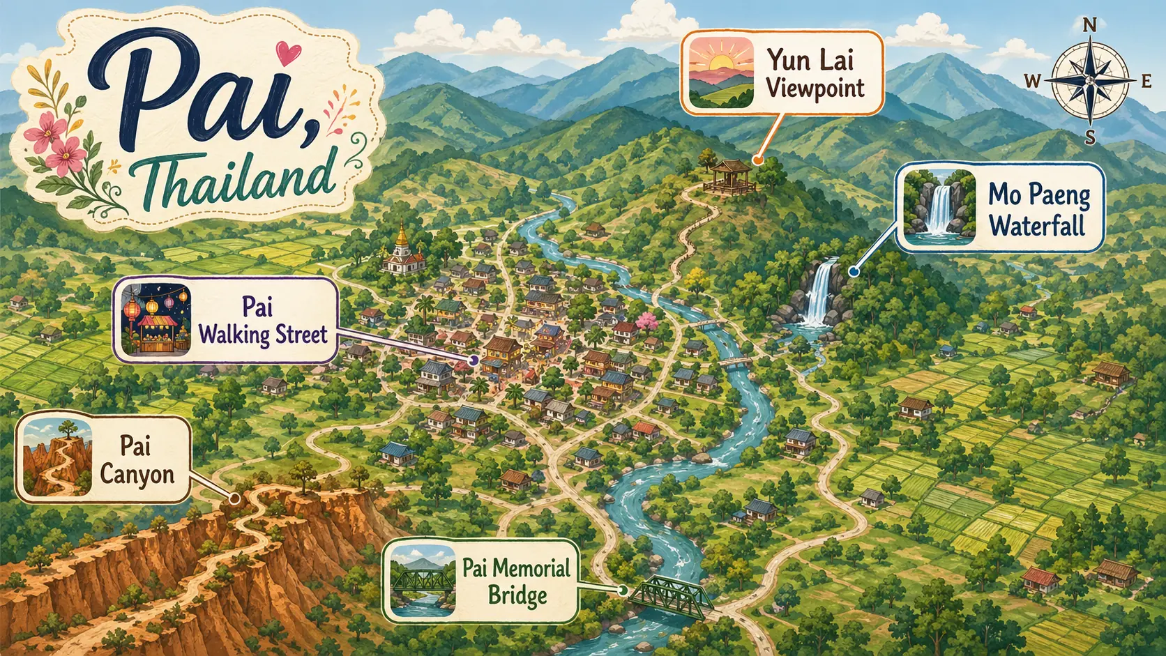 Pai tourist map