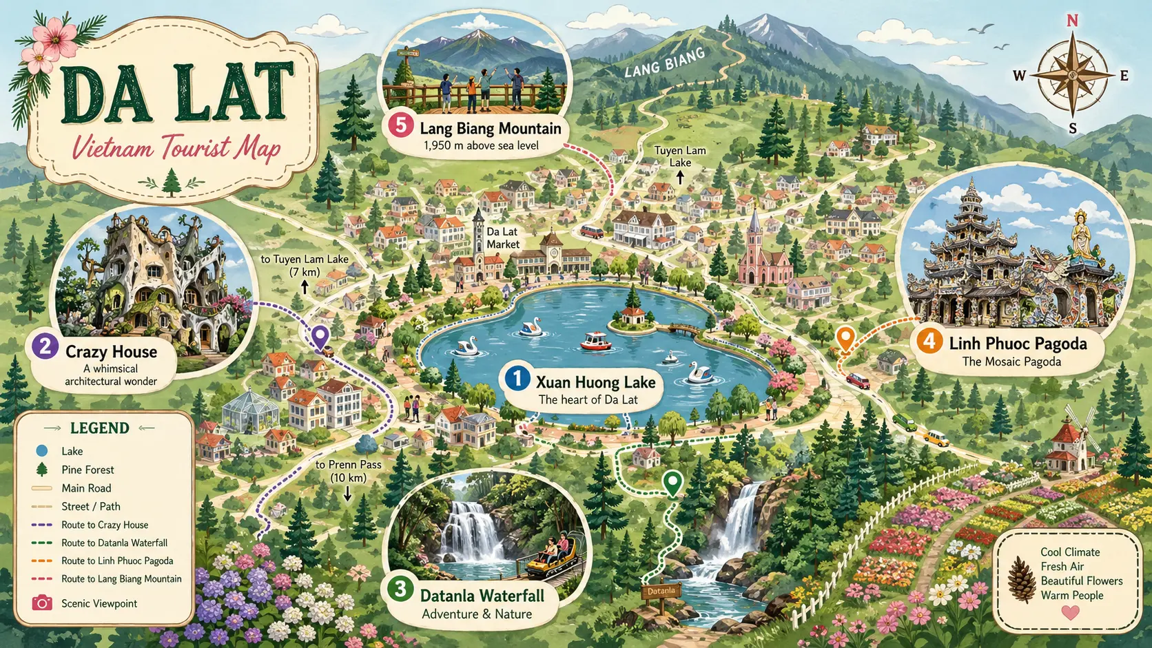 Da Lat tourist map