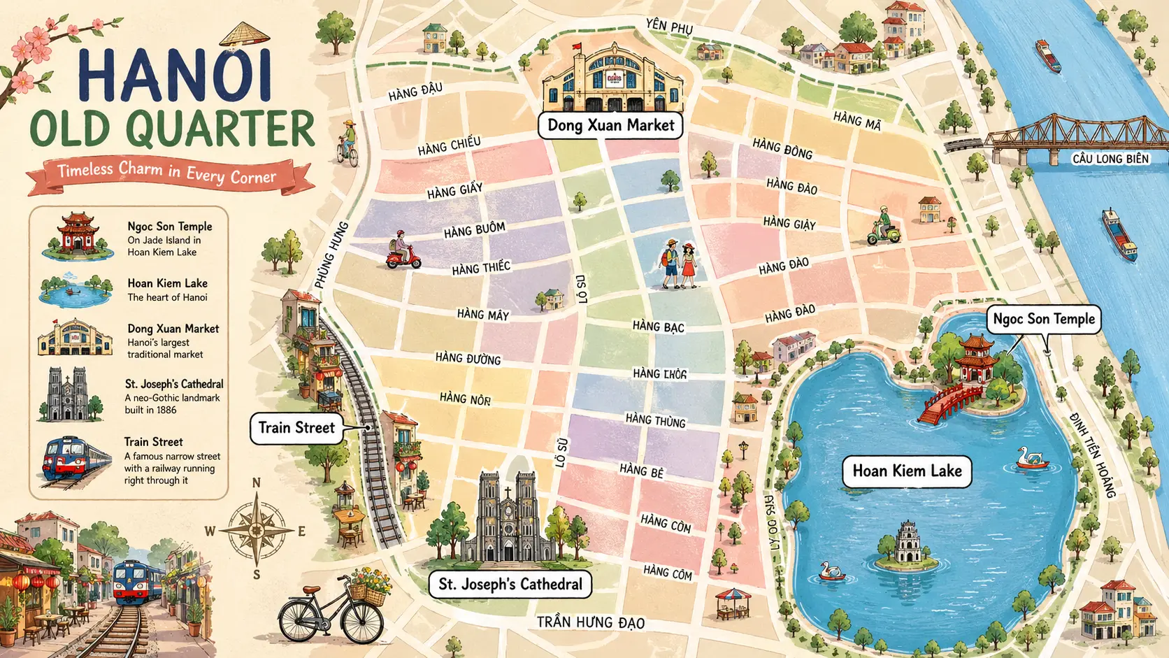 Hanoi, Old Quarter tourist map