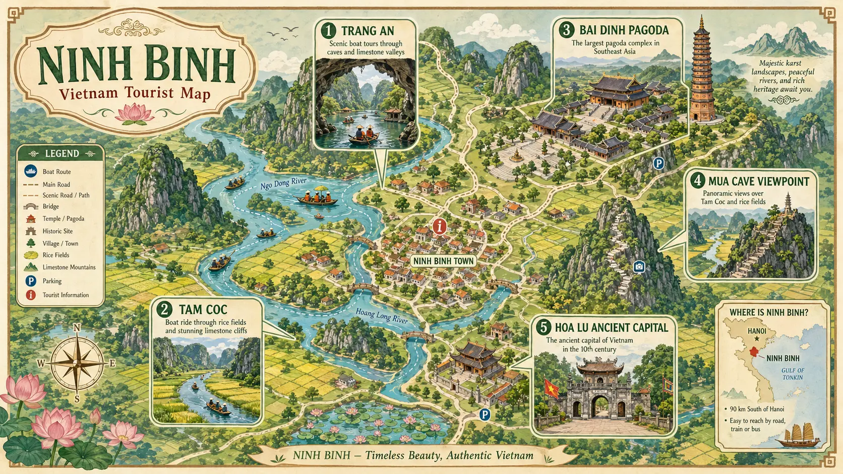 Ninh Binh tourist map
