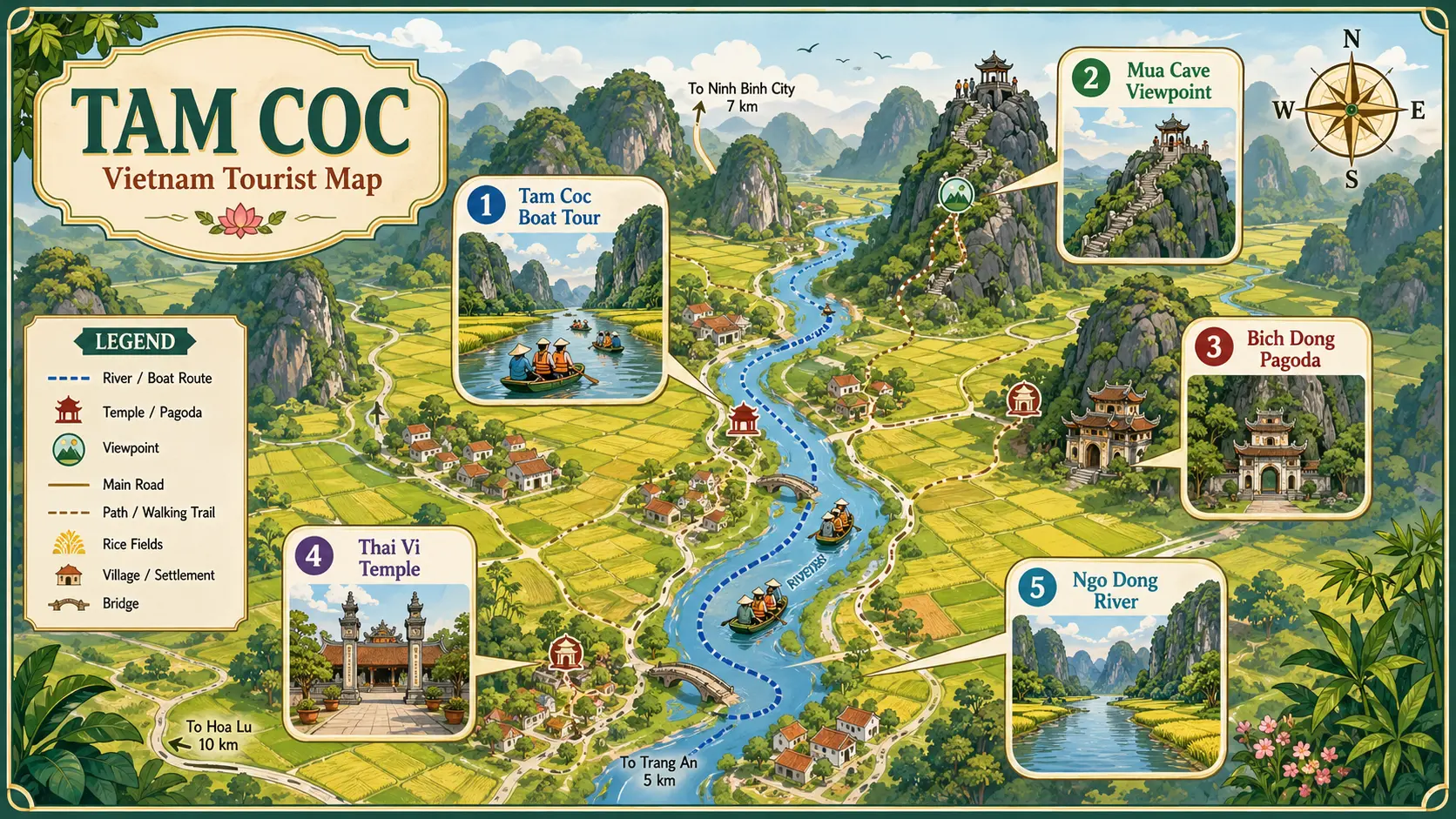 Tam Coc tourist map