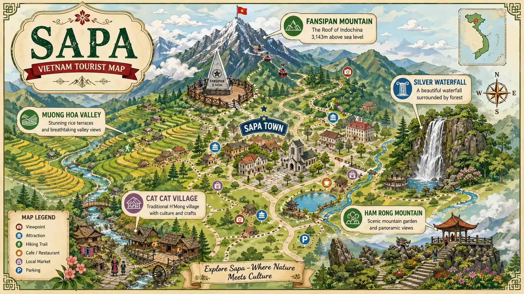 Sapa tourist map