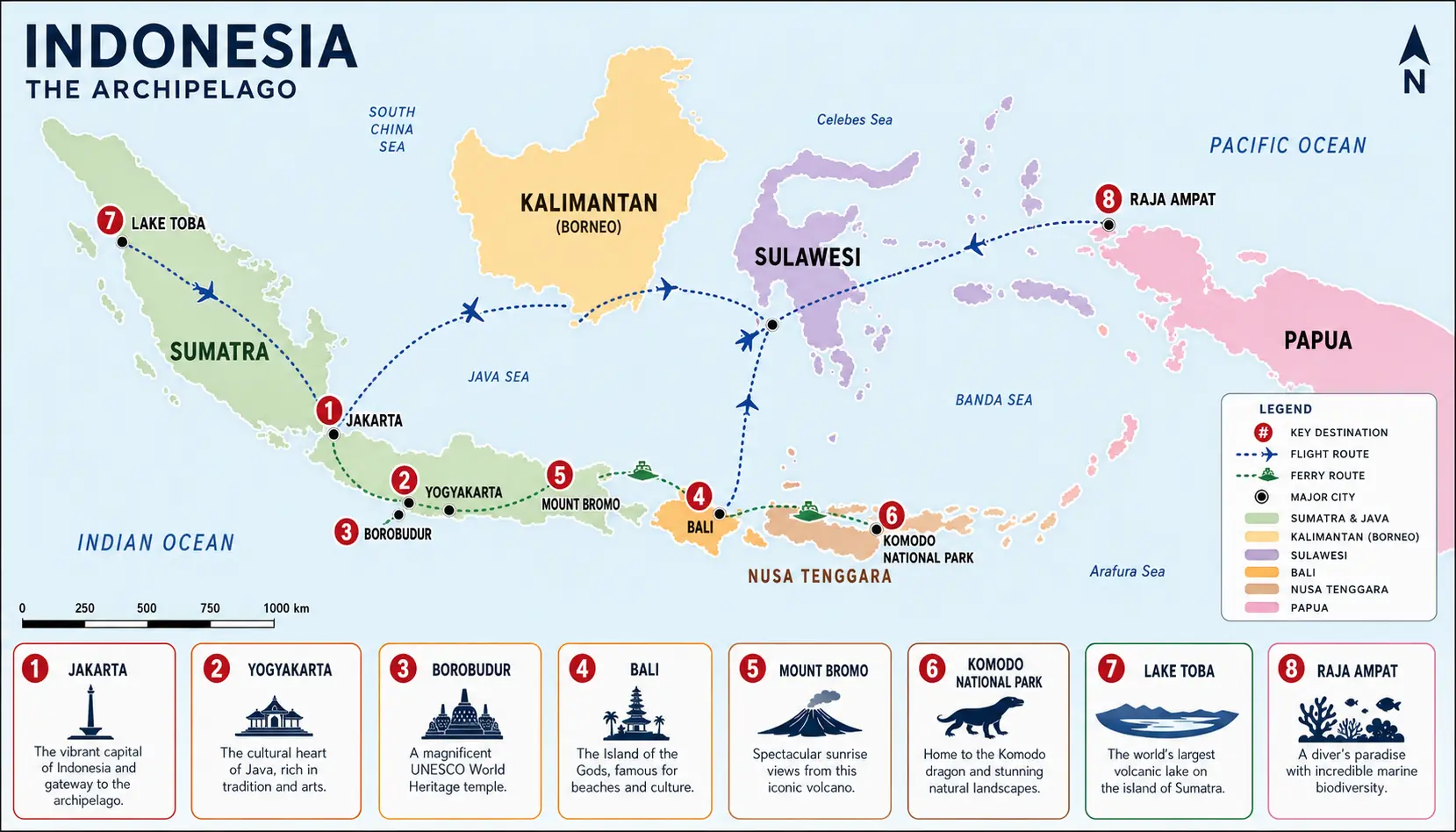 A sweeping Indonesian island landscape