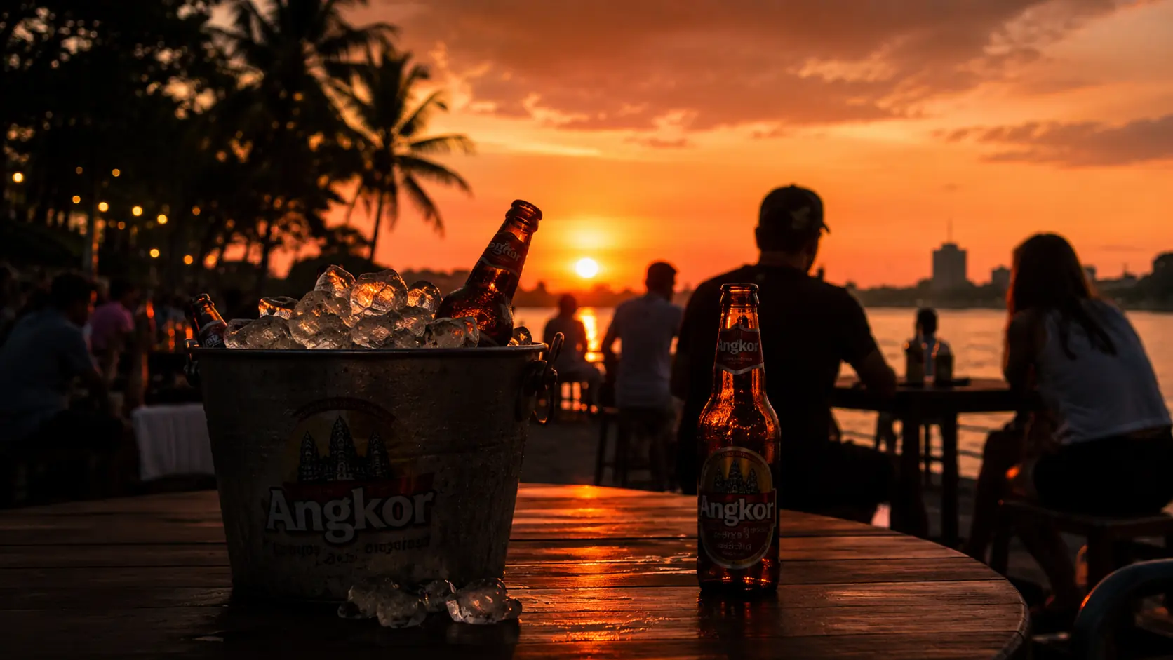 Sihanoukville &mdash; Angkor Beer at sunset