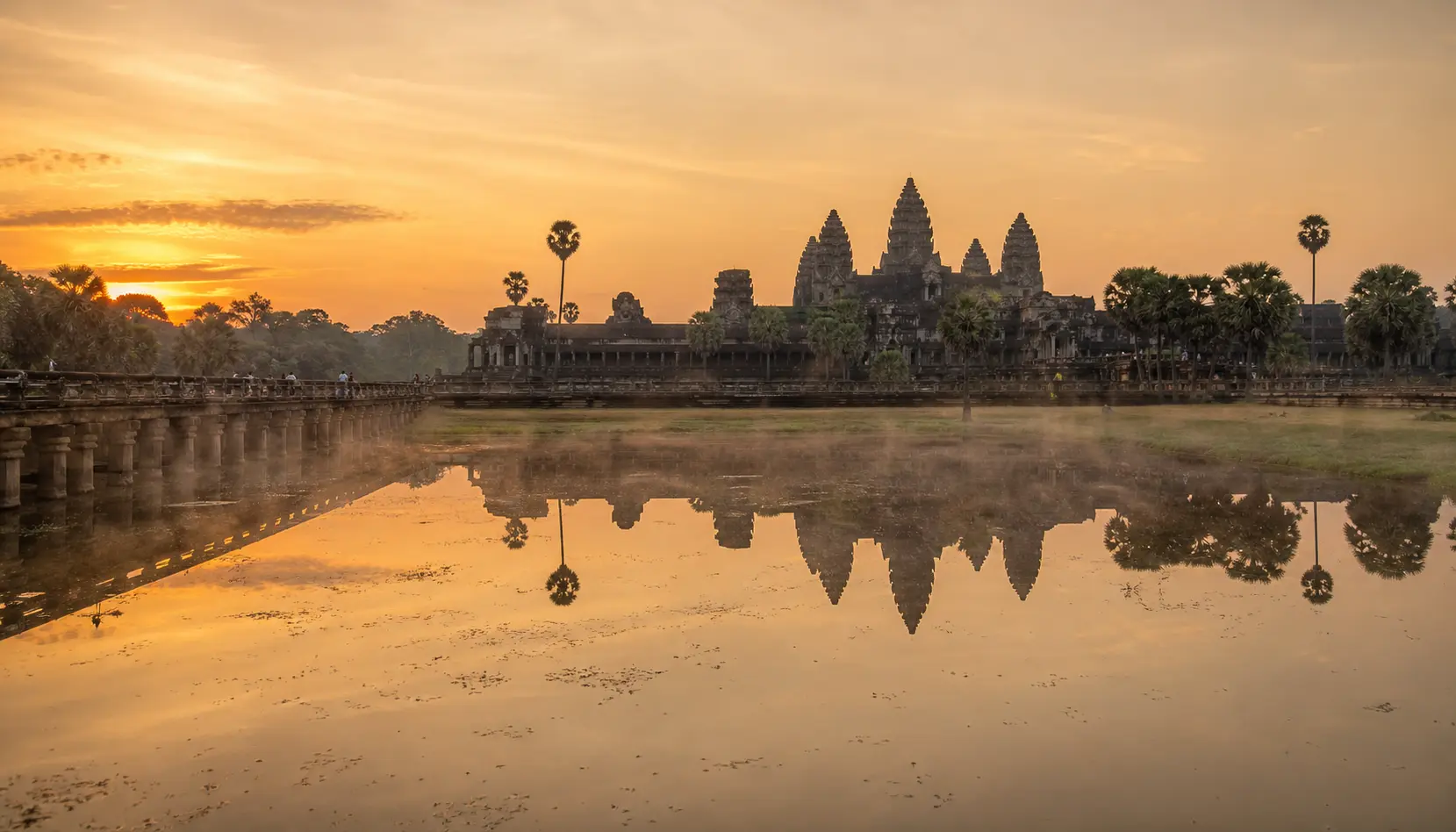 Angkor Wat across the moat